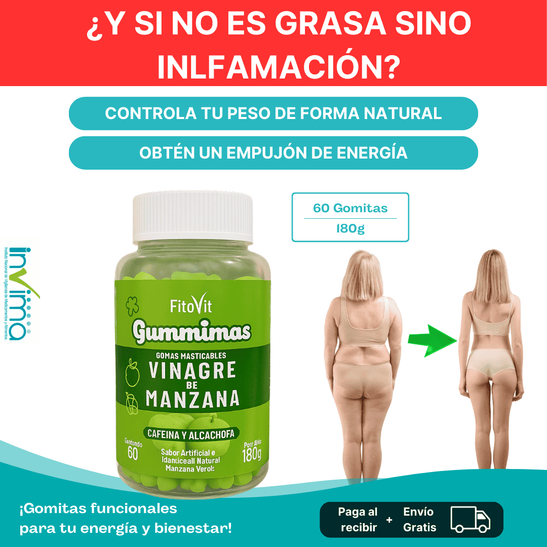 Vinagre de Manzana Gomitas x 60 Unds - Desinflamación y Energía