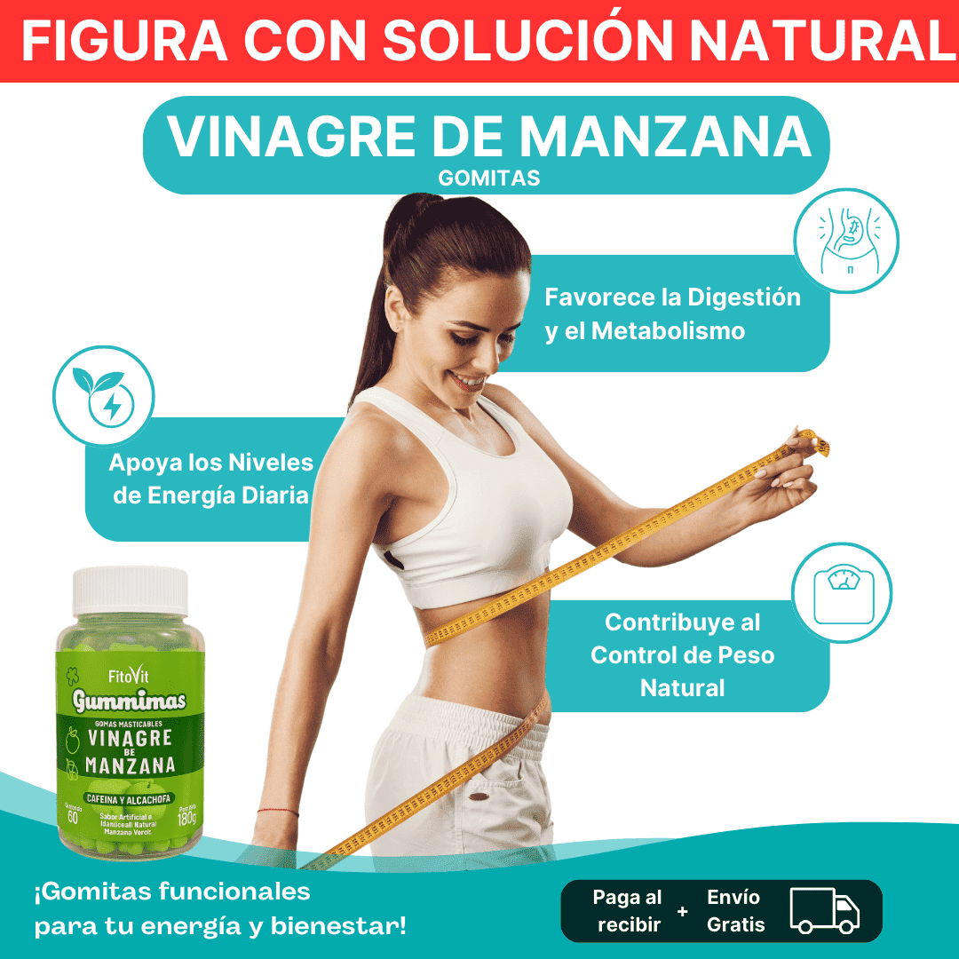 Vinagre de Manzana Gomitas x 60 Unds - Desinflamación y Energía