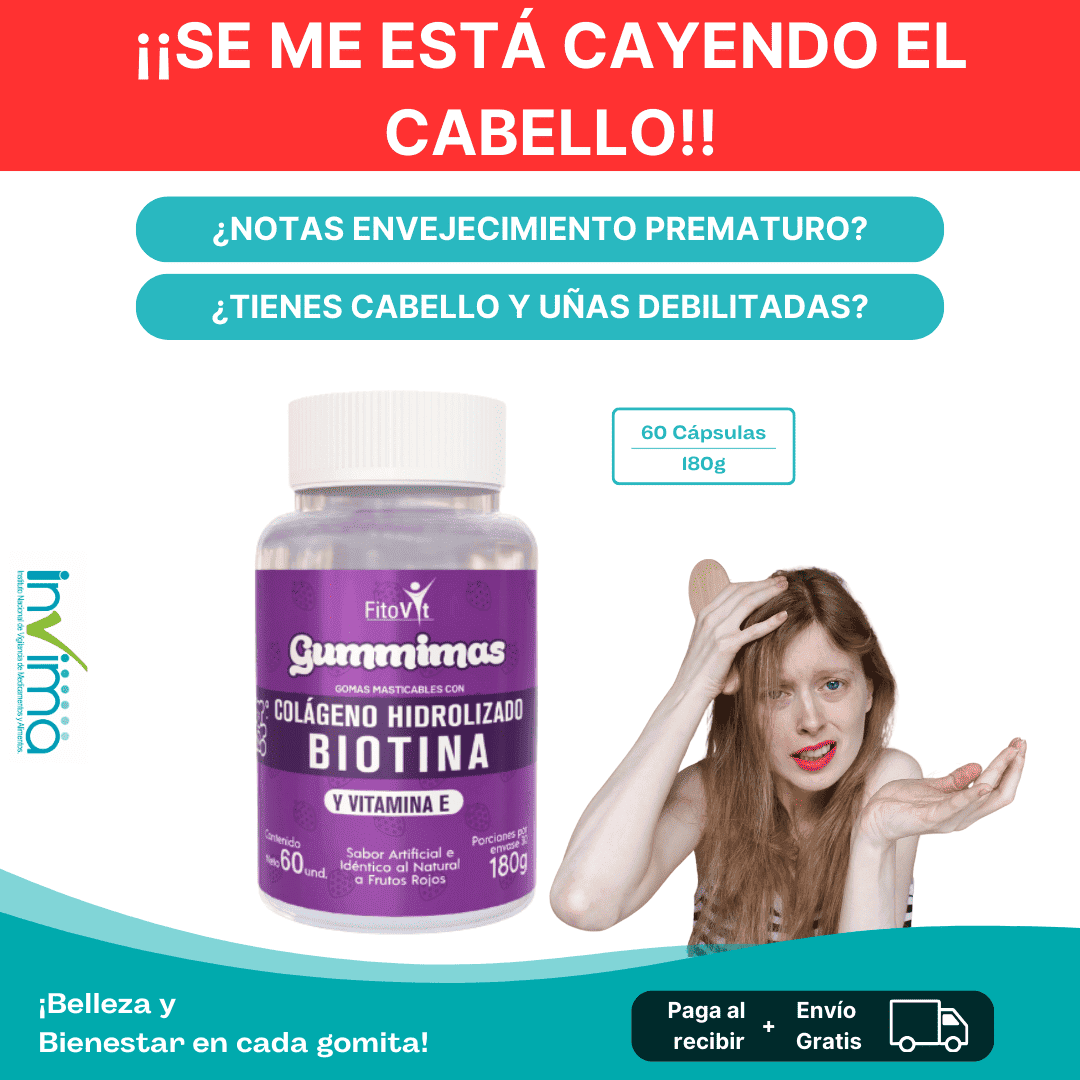 Colageno Hidrolizado + Biotina 60 unds - Fortalece Cabello y Uñas
